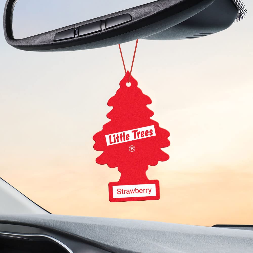 LITTLE TREES Car Air Fresheners - 24 Pack Hanging Tree Fresheners with Long-Lasting Strawberry Scent for Auto, Home & Office | Perfect for Cars, Closets, Bathrooms & Small Spaces
