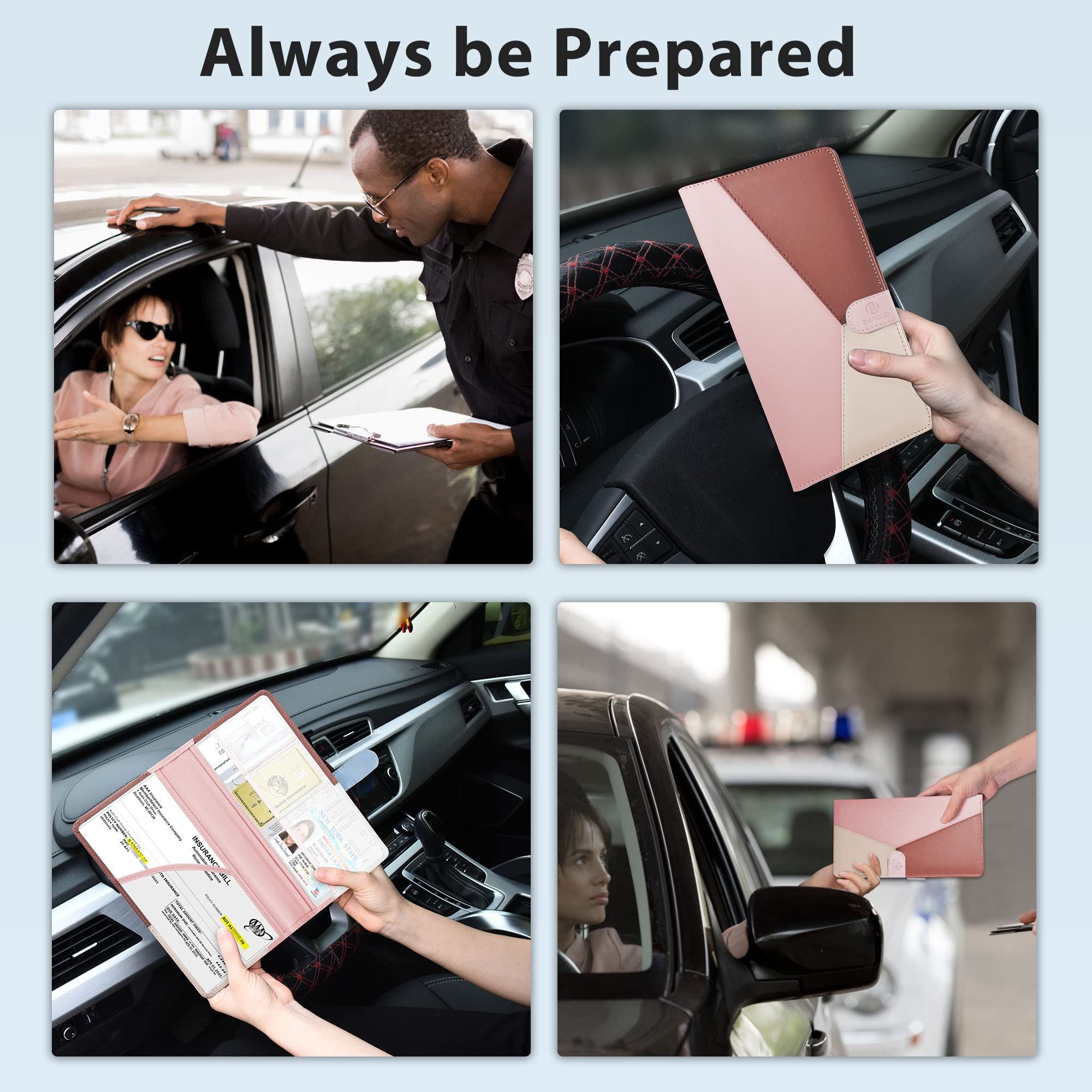 Premium Leather Car Registration and Insurance Holder with Magnetic Closure - Essential Vehicle Document Organizer for Glove Box, Wallet, or Travel Use