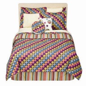 Bacati Dots & Stripes Spice Twin Comforter Set - Soft & Stylish Bedding for Kids & Teens - Perfect for Bedrooms, Dorms & Guest Rooms