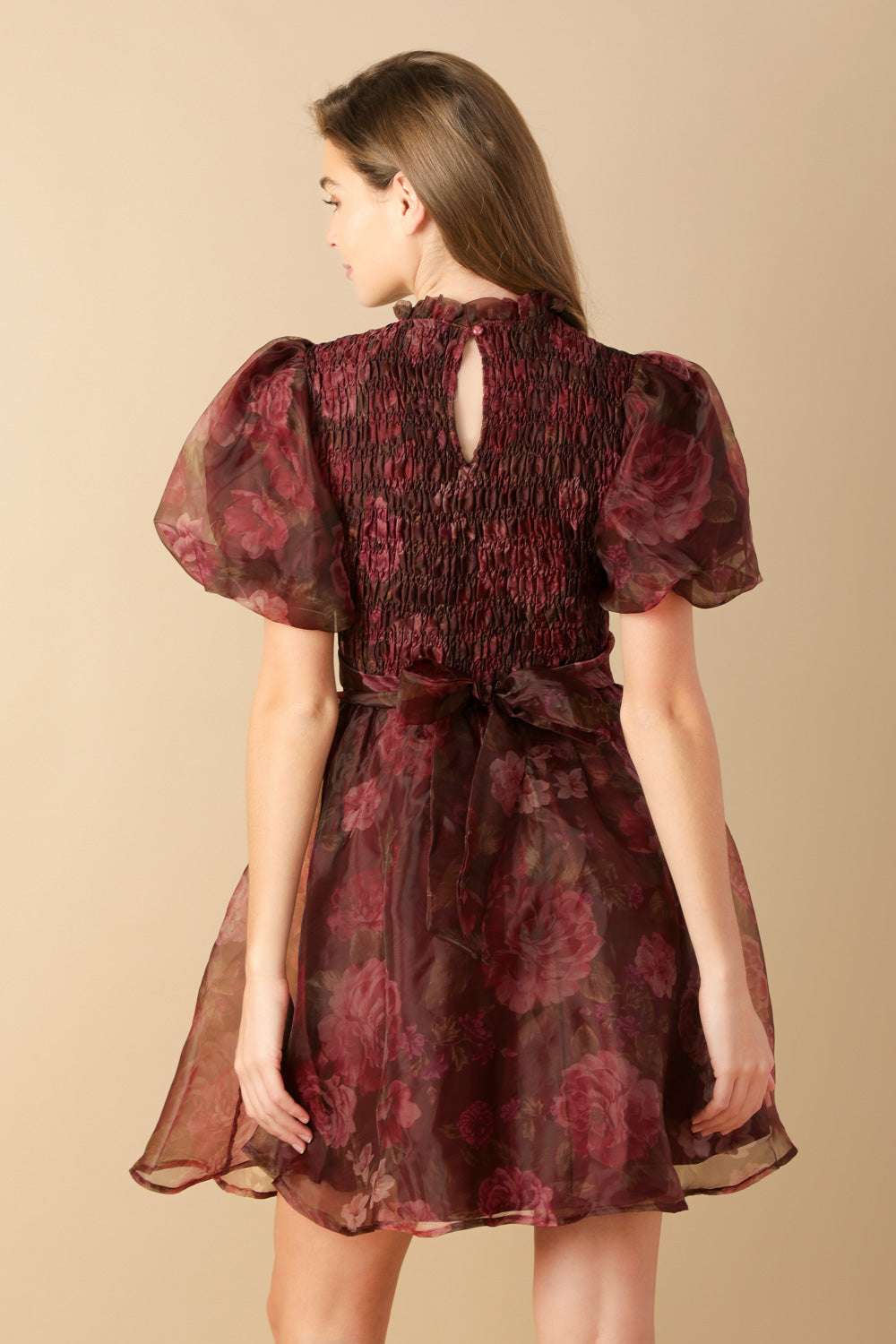 Elegant Flittering Dreams Woven Organza Mini Dress for Women - Perfect for Weddings, Parties & Special Occasions