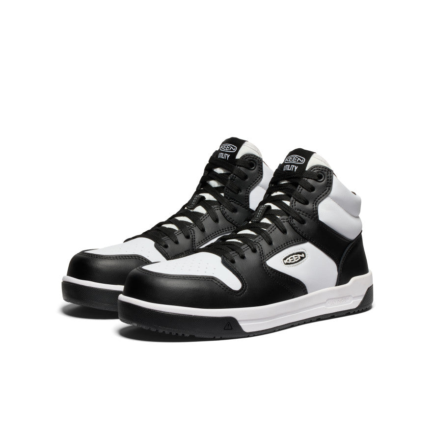 Men's Overton Mid Work Shoe with Carbon Toe - Star White/Black - Durable Safety Boots for Construction & Industrial Work