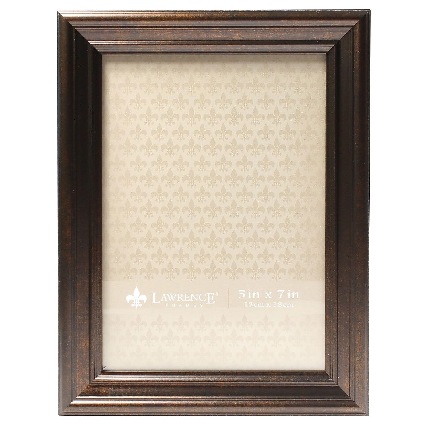 Lawrence Frames 535557 Bronze 5x7 Classic Detailed Oil Rubbed Picture Frame - Perfect for Displaying Family Photos, Wedding Portraits & Home Decor