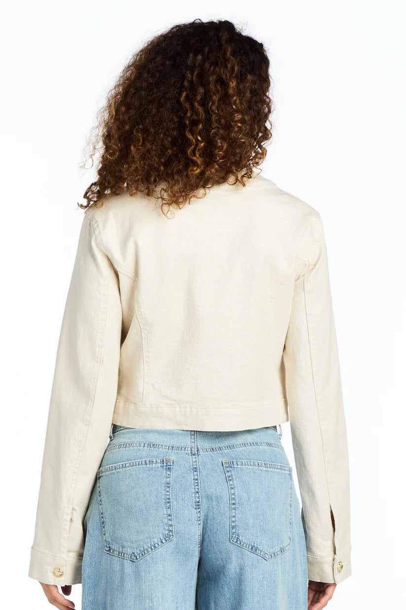 Coco Patch Pocket Jacket Women's Cream - Stylish Casual Outerwear for Fall & Winter | Perfect for Daily Wear, Office & Outdoor Activities