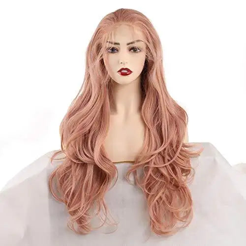 Valia Extra Long Orange Pink Synthetic Wig for Cosplay, Halloween, Costume Parties & Themed Events – Vibrant & Soft Heat Resistant Hair