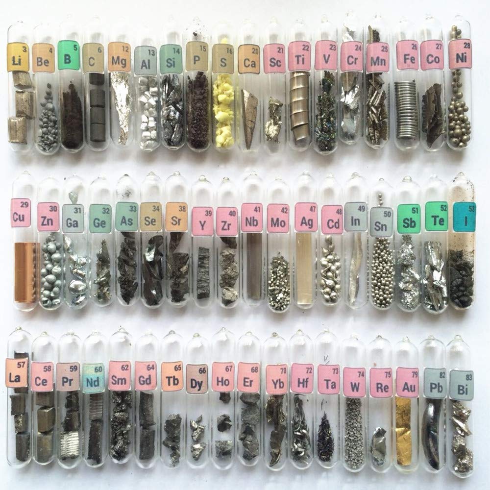 54 Pure Elements in Sealed Glass Tubes - Premium Grade A Element Collection for Science Education, Chemistry Display & Unique Gifts (Perfect for Students, Teachers, Science Enthusiasts & DIY Projects)