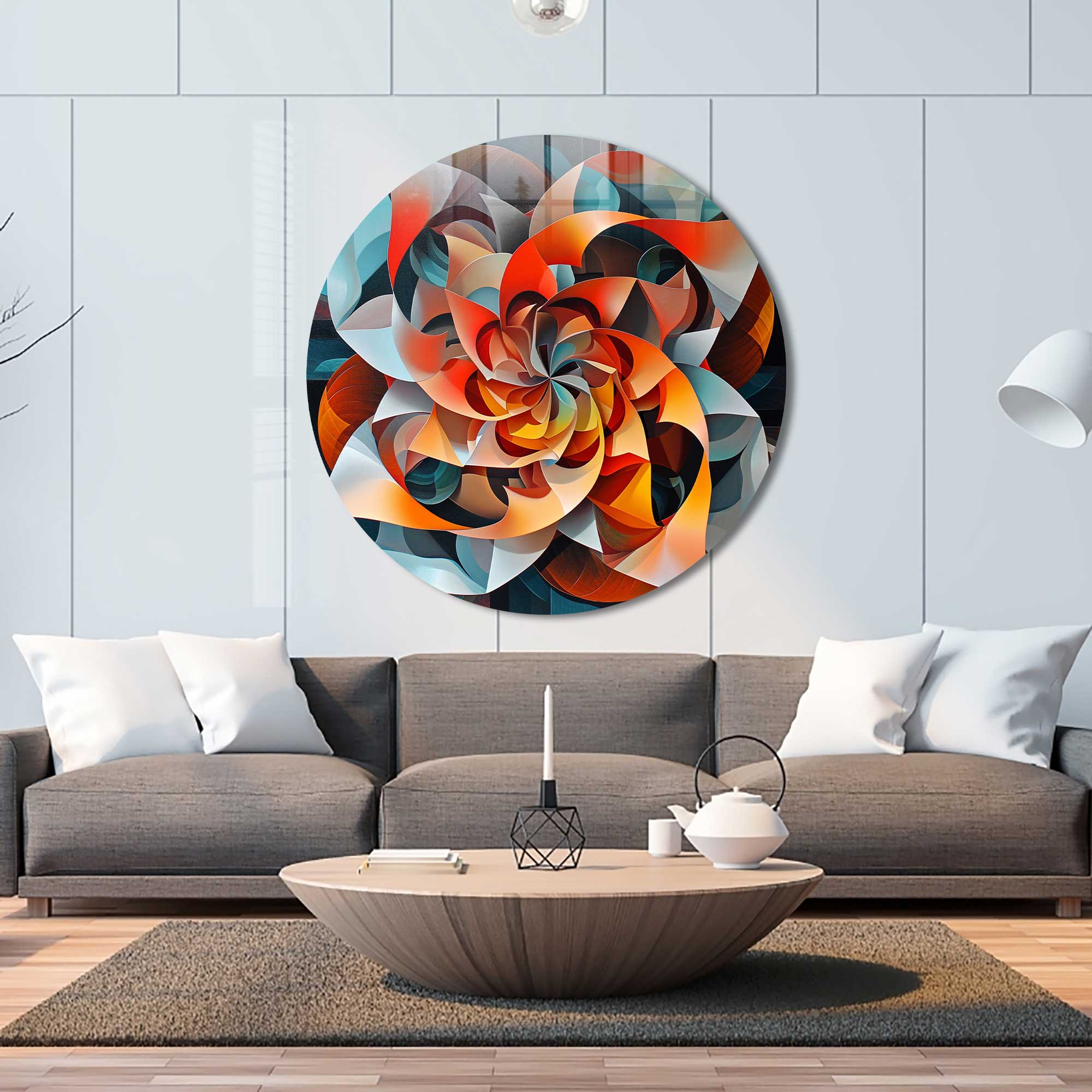 Wind Vane Rounded Glass Wall Art - Elegant Home Decor for Living Room, Bedroom & Office - Perfect for Coastal, Farmhouse & Modern Interior Design