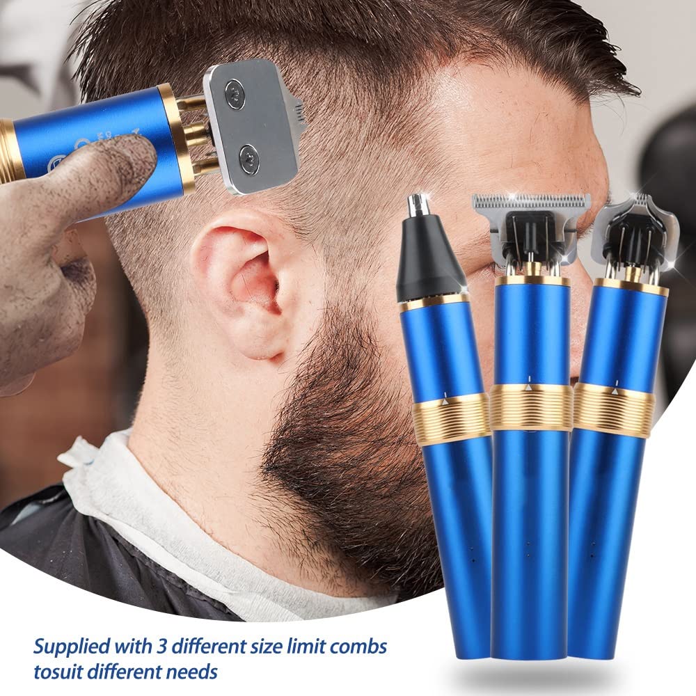 CRIVERS Professional 3-in-1 Hair Clipper for Men - Rechargeable Electric Beard Trimmer, Nose & Ear Hair Remover, Barber-Grade Hair Cutting Machine (Black) - Perfect for Home Grooming, Travel & Salon Use