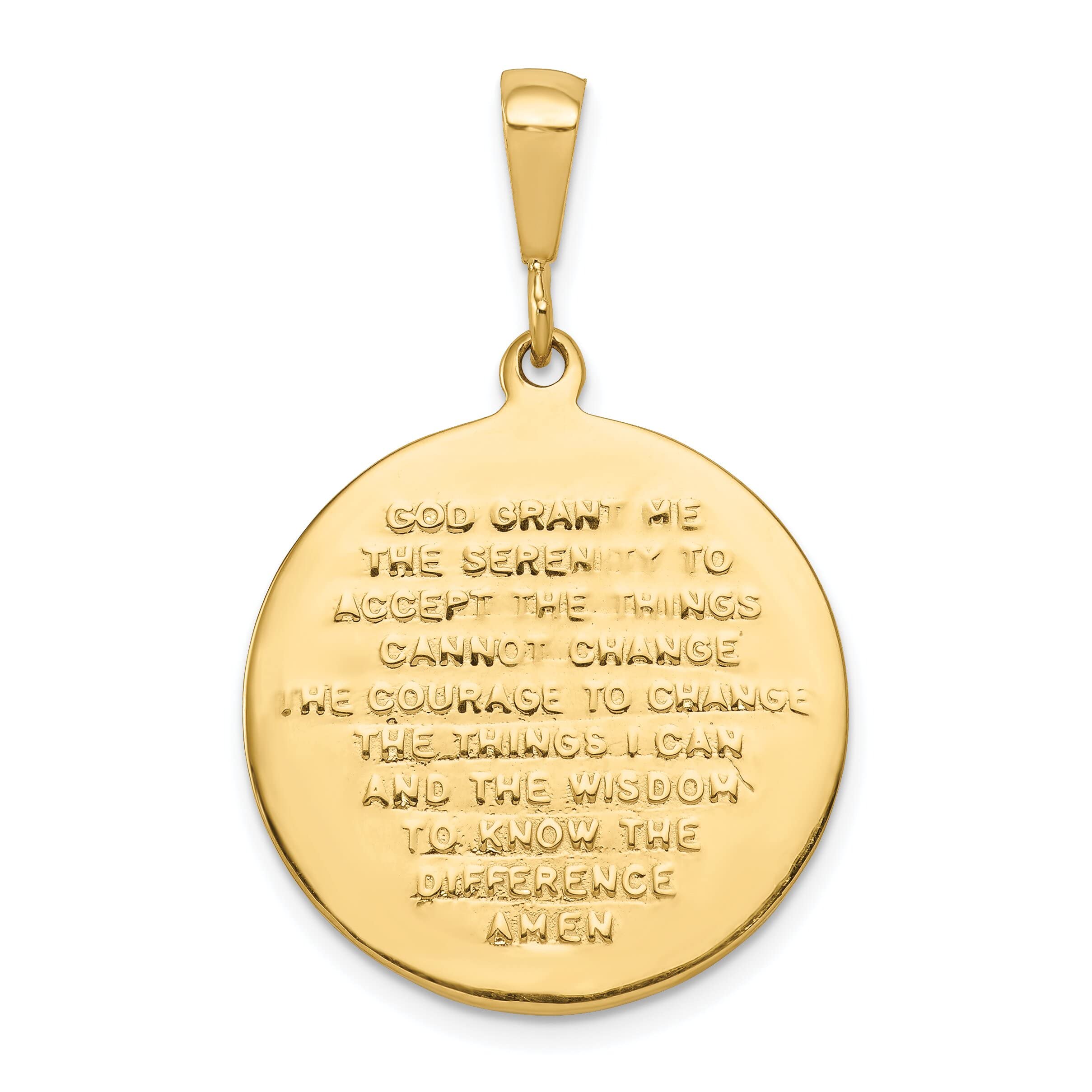 10K Gold Praying Hands Serenity Prayer Charm Pendant for Necklace - Religious Jewelry Gift for Women & Men - Perfect for Daily Wear, Church, Prayer & Meditation