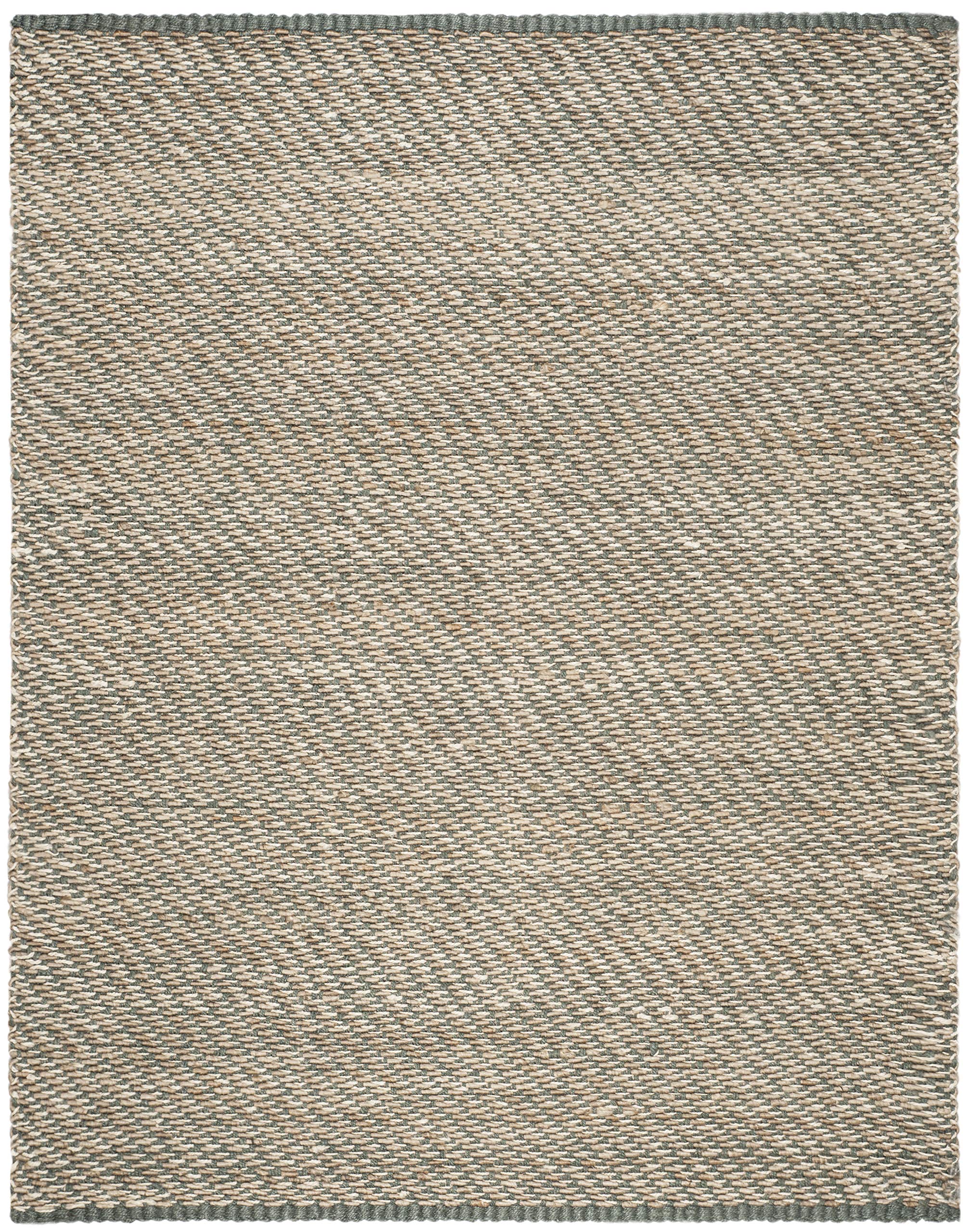 SAFAVIEH Handmade Jute Area Rug 8' x 10' - Blue & Natural Fiber Collection (NF454A) | Non-Slip, Durable for High Traffic Areas | Perfect for Living Room, Bedroom, Office & Entryway Decor