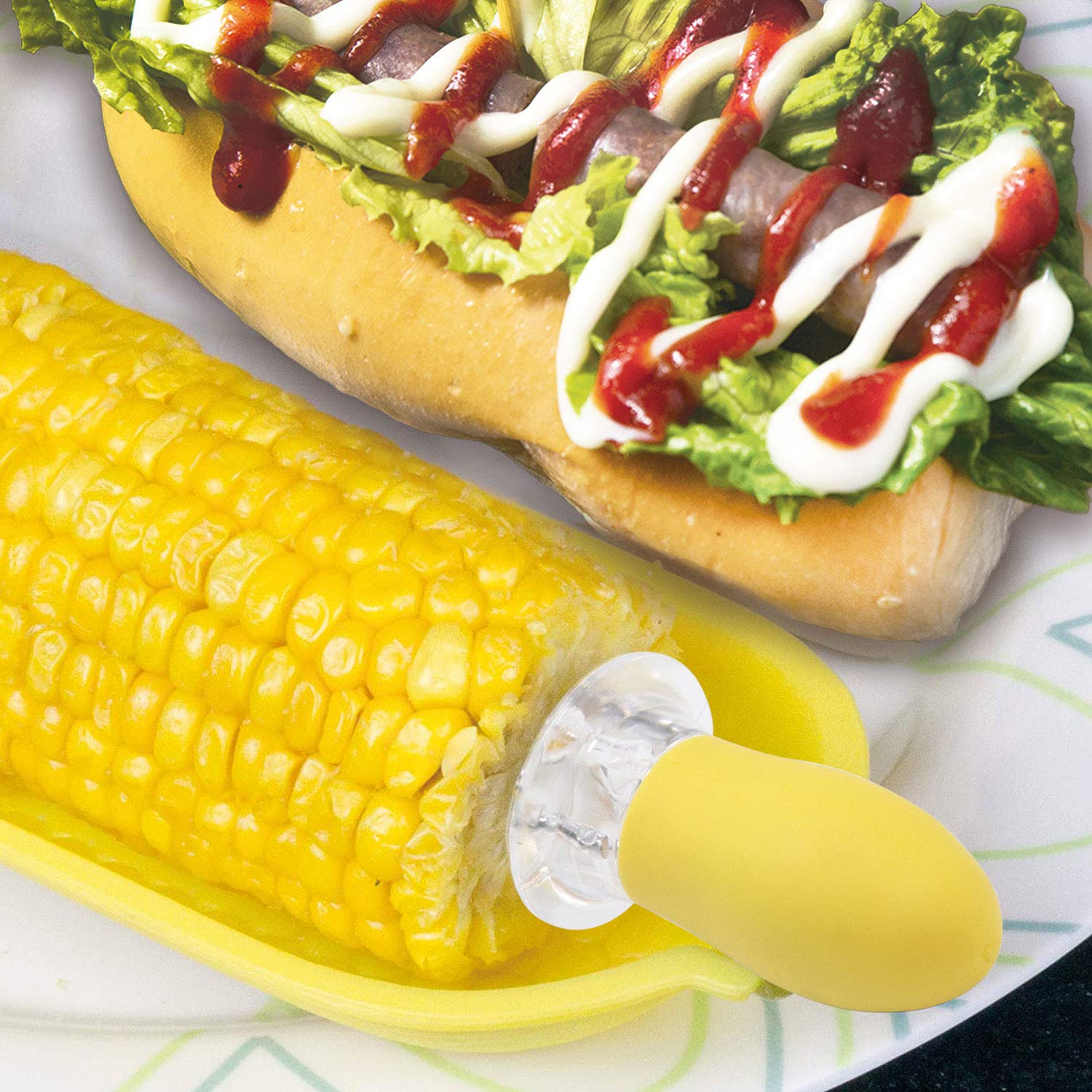 Premium Corn Cob Holders Set - 8 Twin Prong Skewers, 4 Corn Dishes & Butter Spreader - Perfect for BBQ, Picnics & Summer Parties - Durable & Heat-Resistant Corn on the Cob Accessories