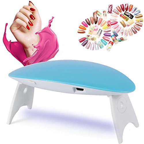 UV LED Nail Lamp 24W & 9W Mini Gel Nail Dryer with Fast Curing Light for Professional & Home Manicures - Perfect for Nail Art, Acrylics & Gel Polish (Blue)