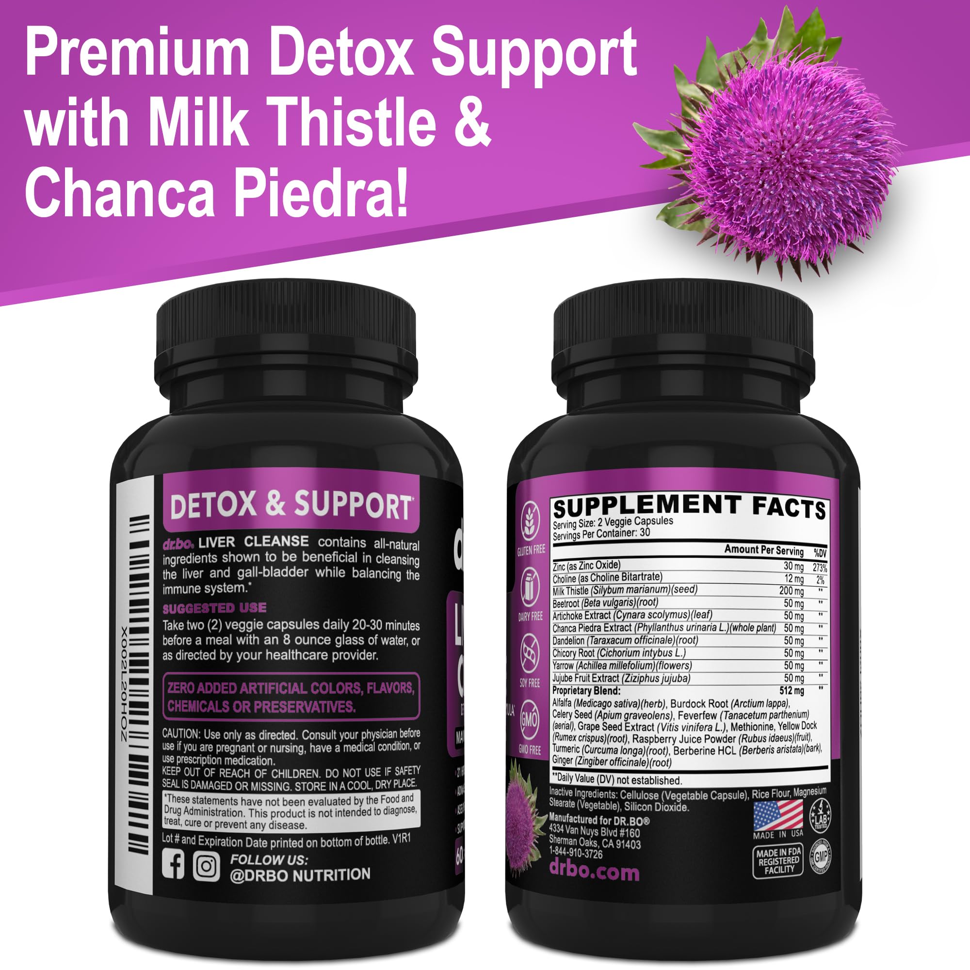Liver Cleanse Detox Supplement - Natural Liver Support Pills with Artichoke, Berberine, Turmeric, Milk Thistle & Dandelion - Supports Gallbladder Health & Detoxification - Perfect for Post-Holiday Cleansing & Daily Liver Maintenance