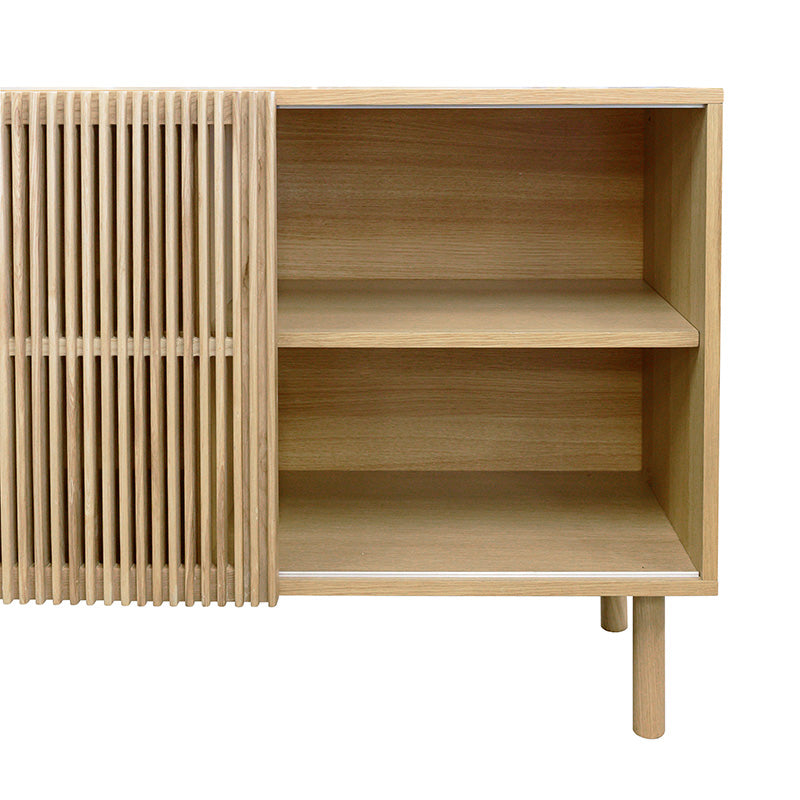 ORTON Solid Oak Sideboard Buffet Cabinet 120cm - Modern Dining Room Storage for Dishes, Linens & Entertaining Essentials