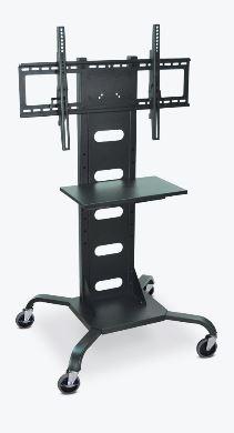 Luxor Mobile Black Flat Panel TV Stand & Mount - Adjustable Rolling TV Cart for 32-70 Inch Screens - Perfect for Living Room, Bedroom, or Office Entertainment Setup