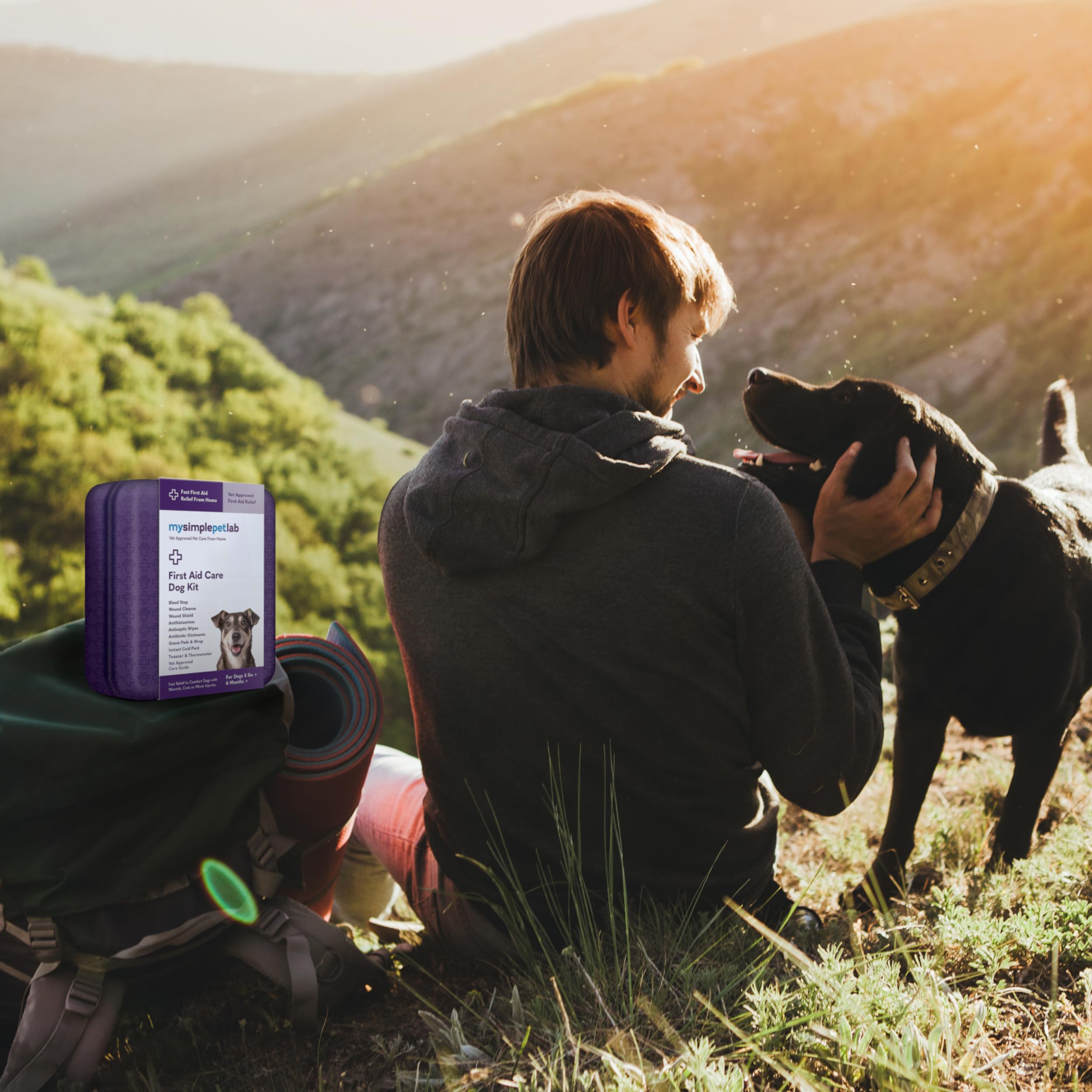 MySimplePetLab Dog First Aid Kit - Essential Pet Medical Supplies for Travel, Wounds, Cuts & Minor Injuries | Compact Emergency Care for Dogs at Home, Hiking or Road Trips