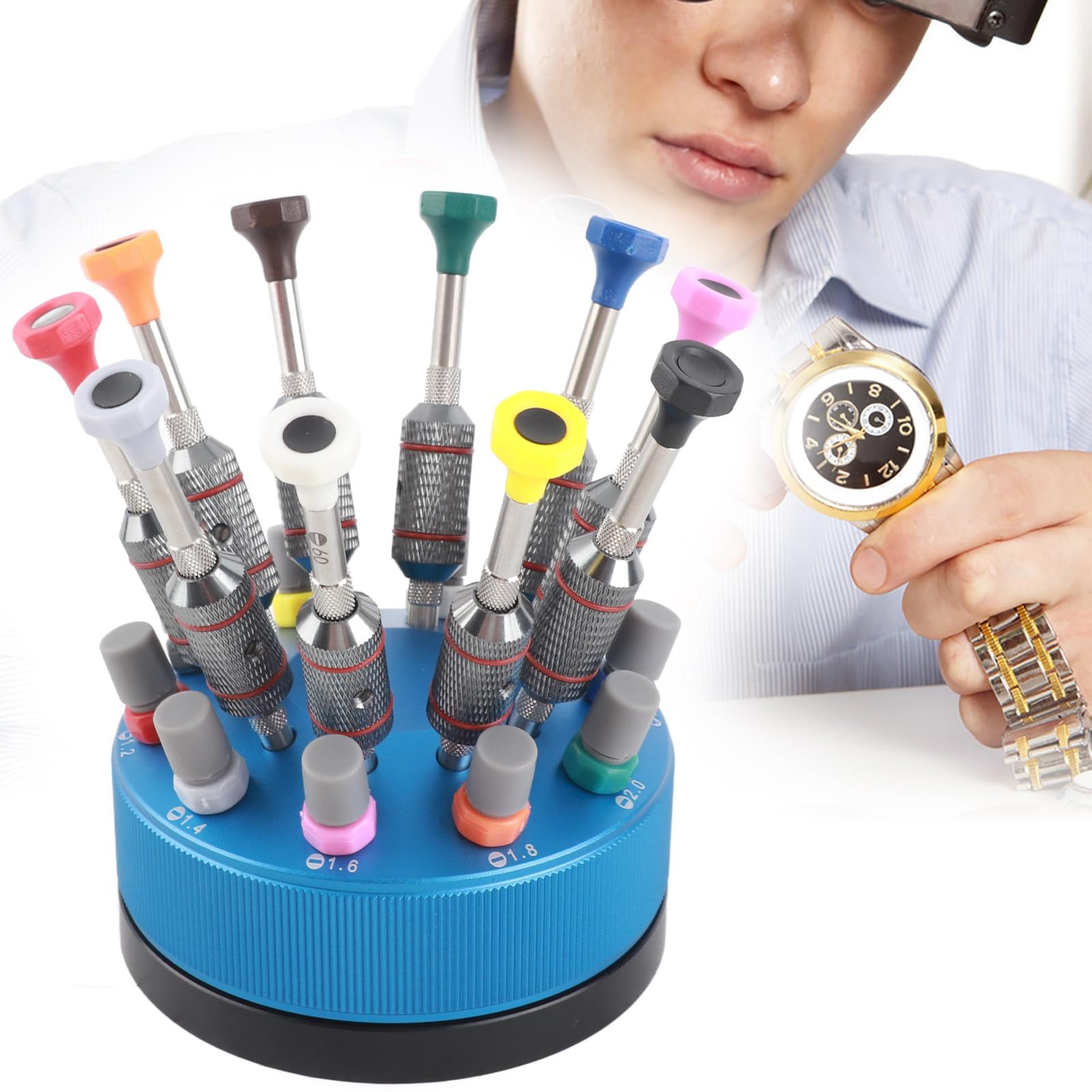 10-Piece Professional Watch Repair Screwdriver Set with Base - Precision Tools for Watchmakers, Jewelry & Eyeglass Repair - Ideal for Home, Workshop & DIY Enthusiasts