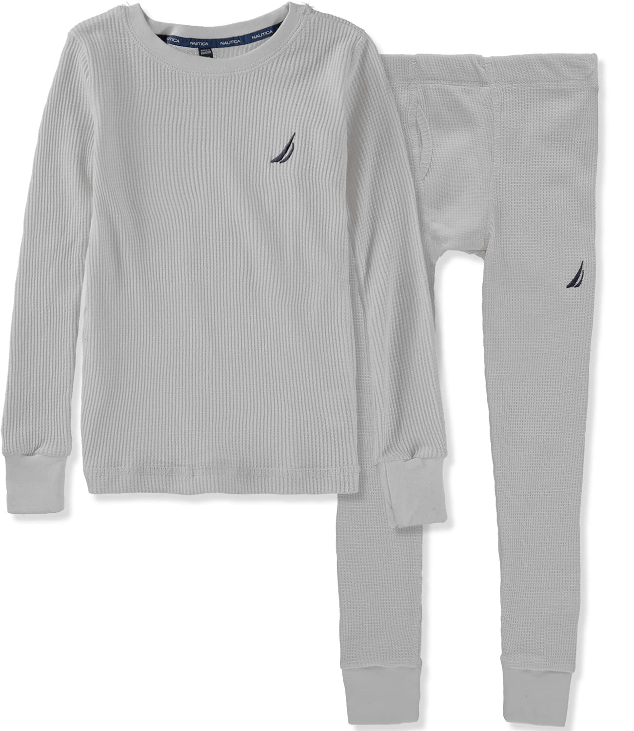 Nautica Boys 2-Piece Thermal Underwear Set - Long Sleeve Shirt & Pants Waffle Base Layer for Winter Warmth - Perfect for Cold Weather, Outdoor Activities and Layering Under Clothes