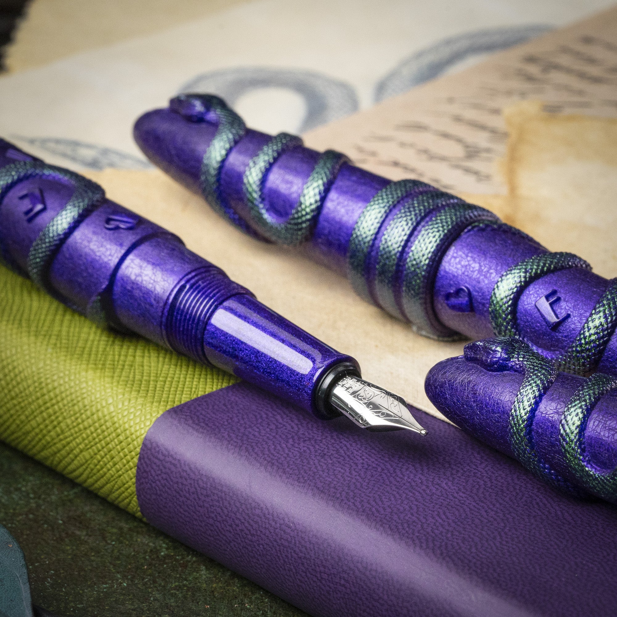 Benu Viper Fountain Pen - Premium Bush Viper Design with Smooth Ink Flow - Perfect for Writing, Journaling, and Gift Giving