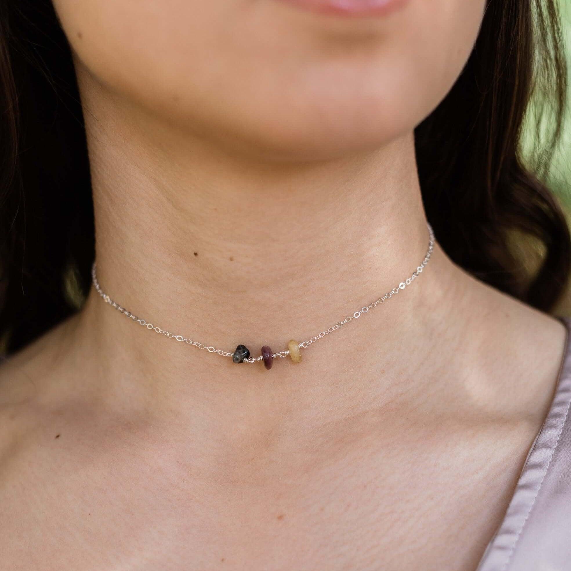 Stylish Tourmaline Beaded Chain Choker Necklace for Women - Perfect for Parties, Weddings & Everyday Fashion