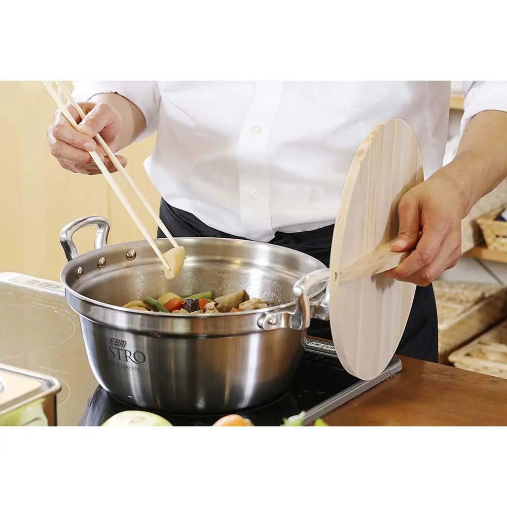 EBM Non-Stick Gyoza Pan with Wooden Lid - Perfect for Pan-Fried Dumplings, Potstickers & Japanese Cuisine | Ideal for Home Cooking & Restaurant Use