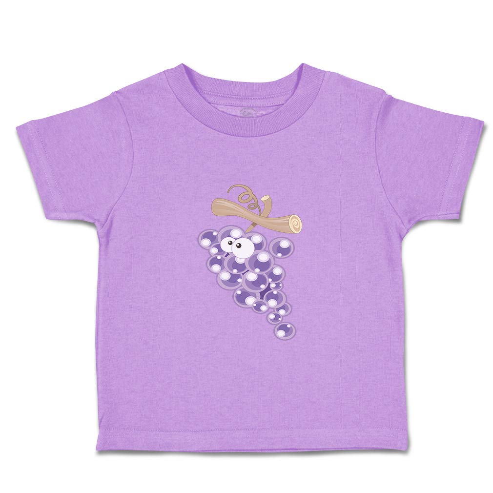 Funny Grape Cartoon Toddler T-Shirt - 100% Cotton Boys & Girls Tee with Cute Grape on Stick Design - Soft & Comfortable Baby Clothes (Size 4T) - Perfect for Playdates, Daycare & Family Photos