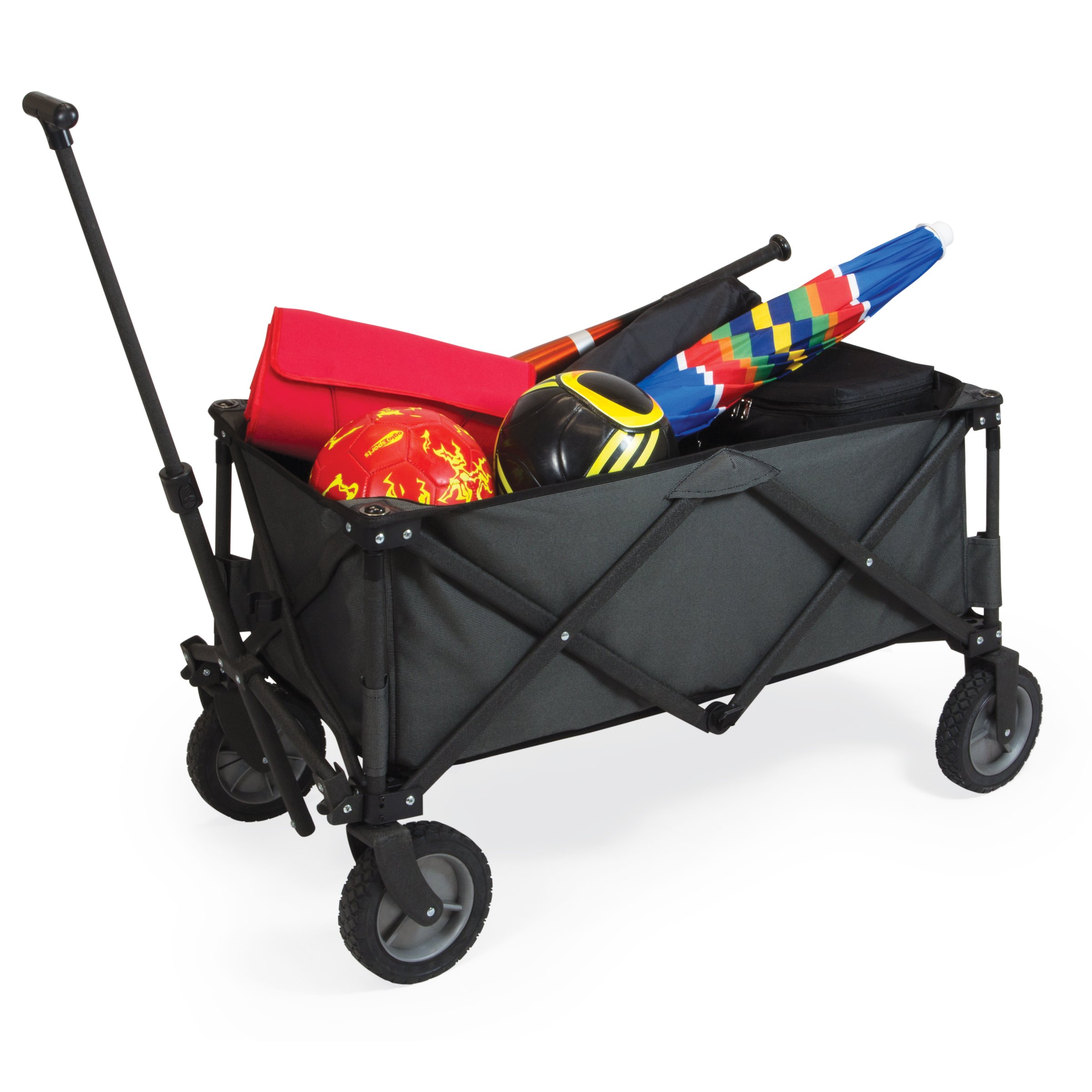 PICNIC TIME Adventure Wagon Elite - Foldable Utility Wagon with Table Top Lid & Soft Cooler Liner for Outdoor Camping, Beach Trips, and Tailgating