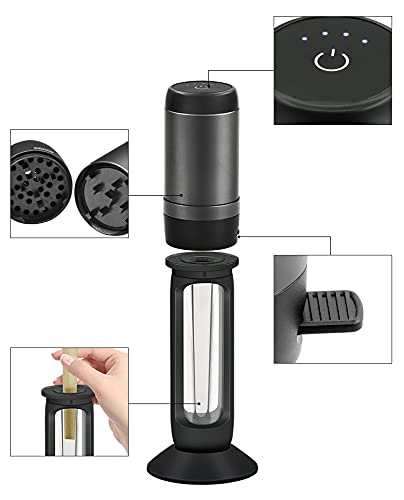 Dudubaby Electric Herb Grinder - Automatic Smoke Grinder & Cigarette Filling Machine - Perfect Gift for Men (Black) | Ideal for Rolling Tobacco, Herbs & Spices at Home or On-the-Go