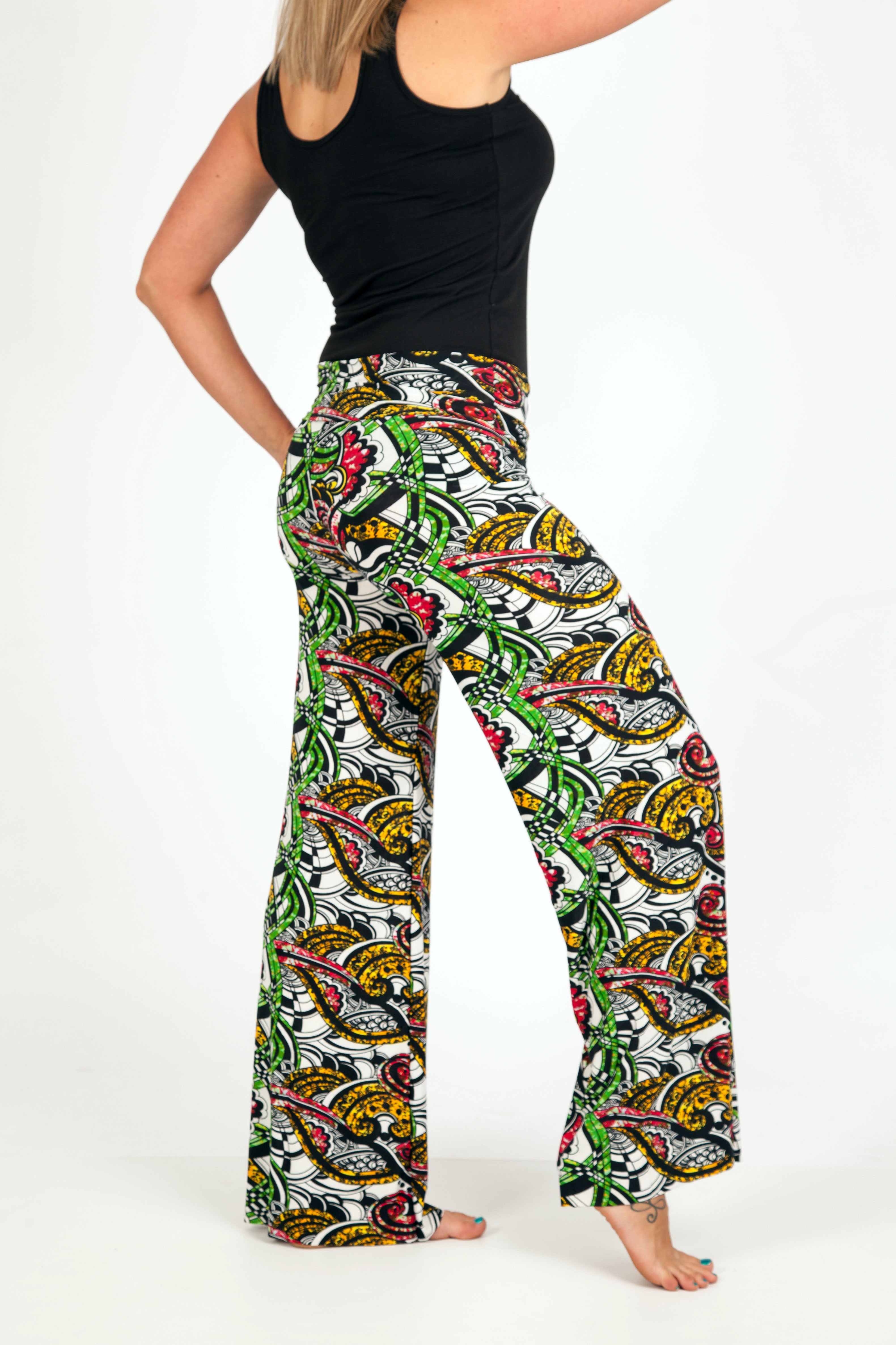Island Vibe Palazzo Pants - Flowy Boho Beach Pants for Women | Perfect for Vacation, Yoga & Summer Outfits