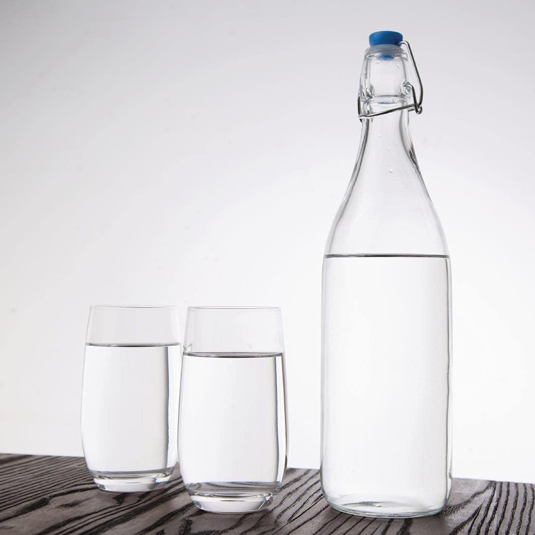 Premium 1.2L Glass Water Bottles with Swing Top Lids - BPA Free, Leak Proof - Set of 6 for Home, Office, Gym & Outdoor Activities