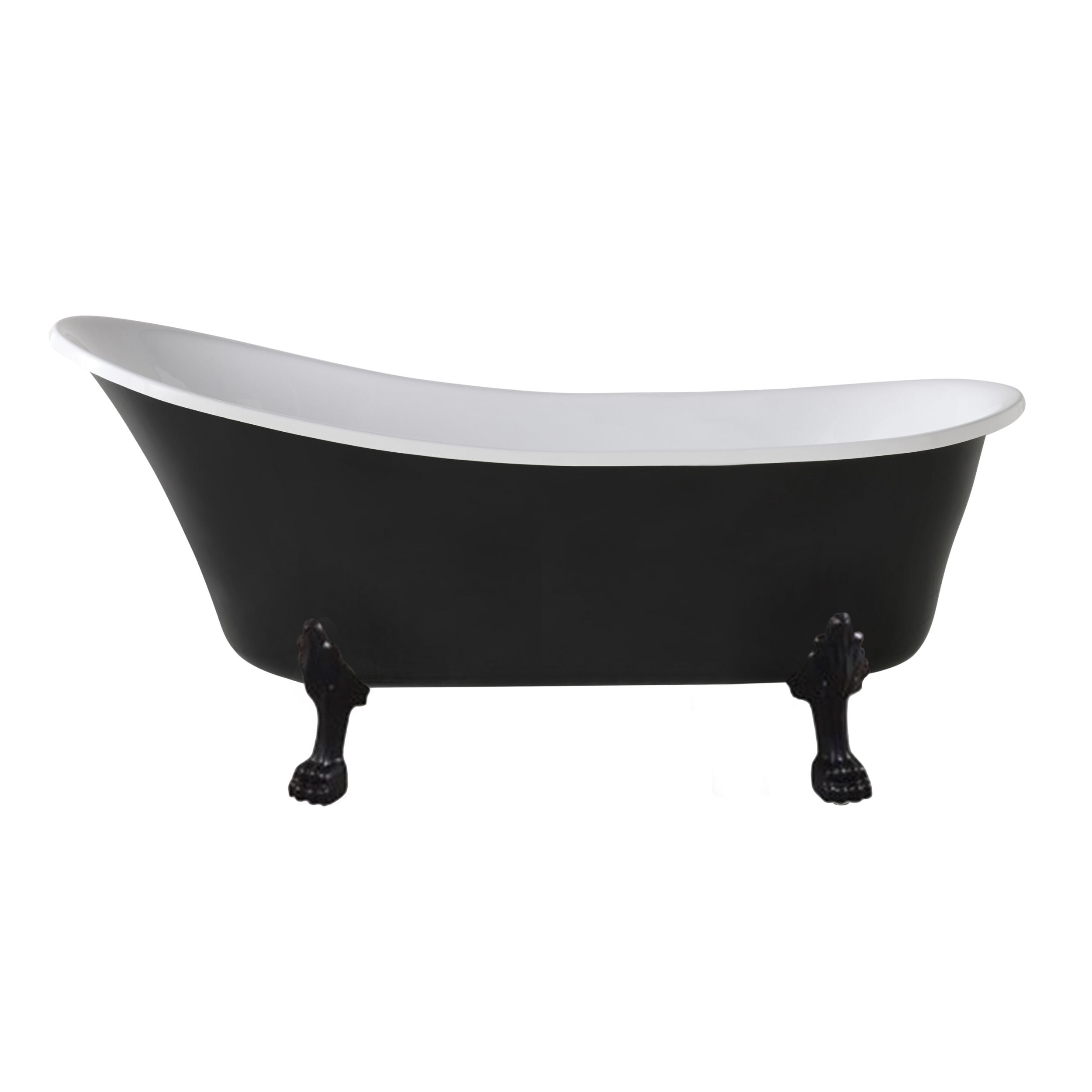 Alto Black 1700mm Freestanding Bathtub with Black Feet - Modern Luxury Bath for Spa-Like Relaxation at Home