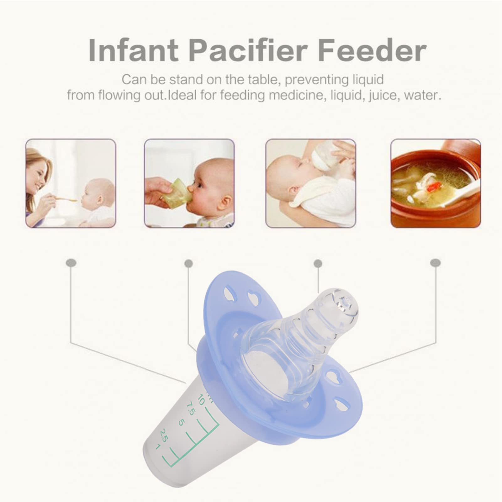 Baby Pacifier Medicine Dispenser - Easy Liquid Medicine Feeder for Infants & Newborns - Perfect for Fever Reducers, Vitamins & Breastmilk Supplementation