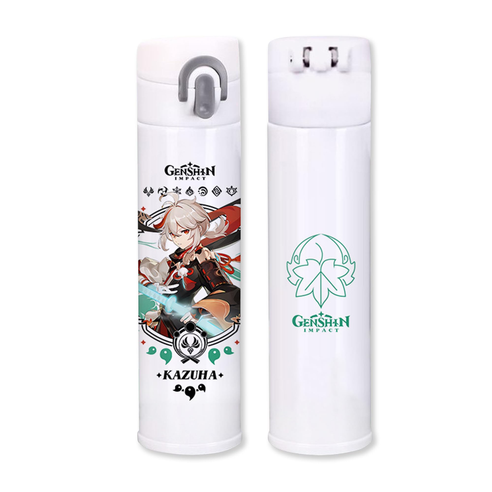 Genshin Impact Kazuha 13.5oz Stainless Steel Insulated Water Bottle - Anime Thermos for Kids & Adults, Reusable Travel Mug for School, Gym & Outdoor Adventures
