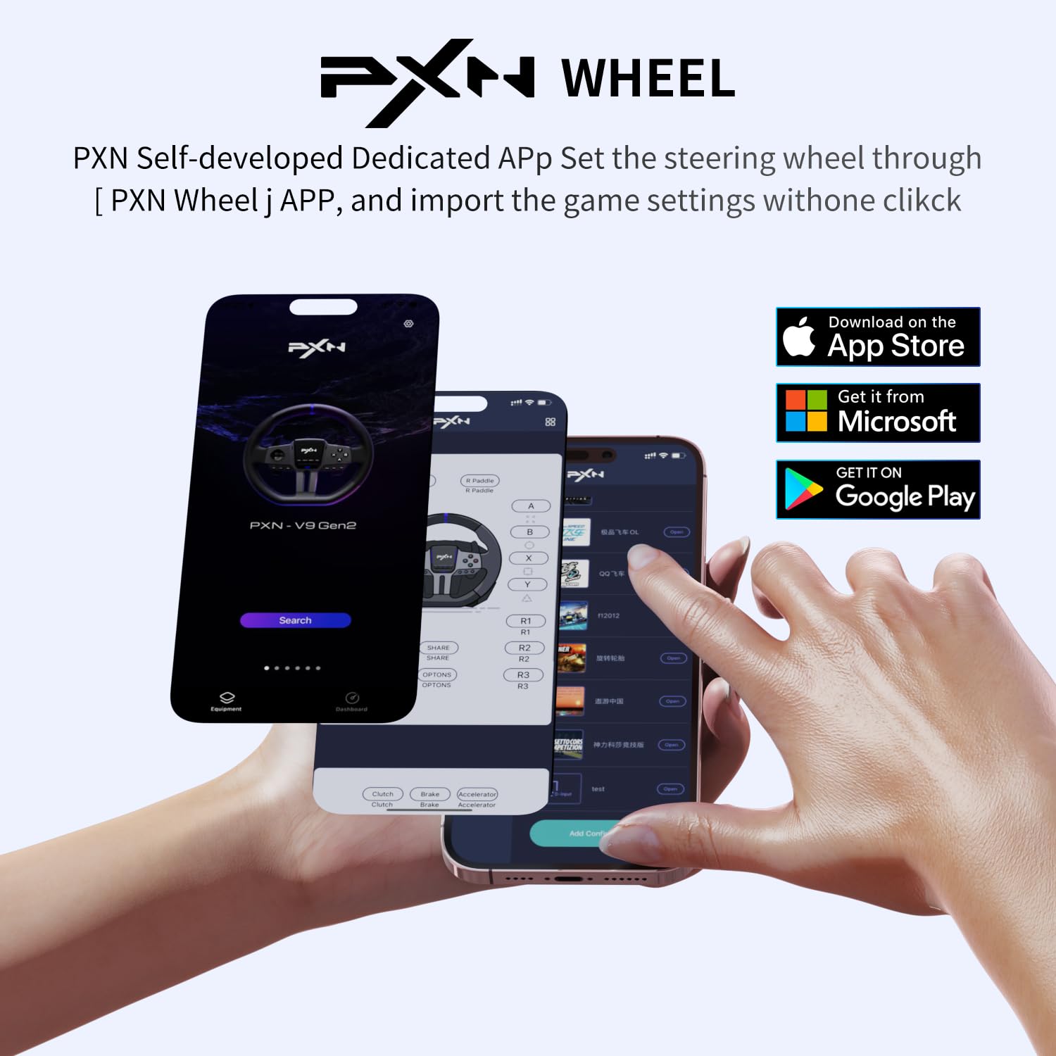 PXN V9 GEN2 Gaming Steering Wheel - 270/900° Adjustable Racing Wheel with Pedals & Shifter for Xbox, PC, PS4, Switch | Realistic Car Simulation for Xbox Series X|S, Xbox One | Perfect for Racing Games & Driving Simulators