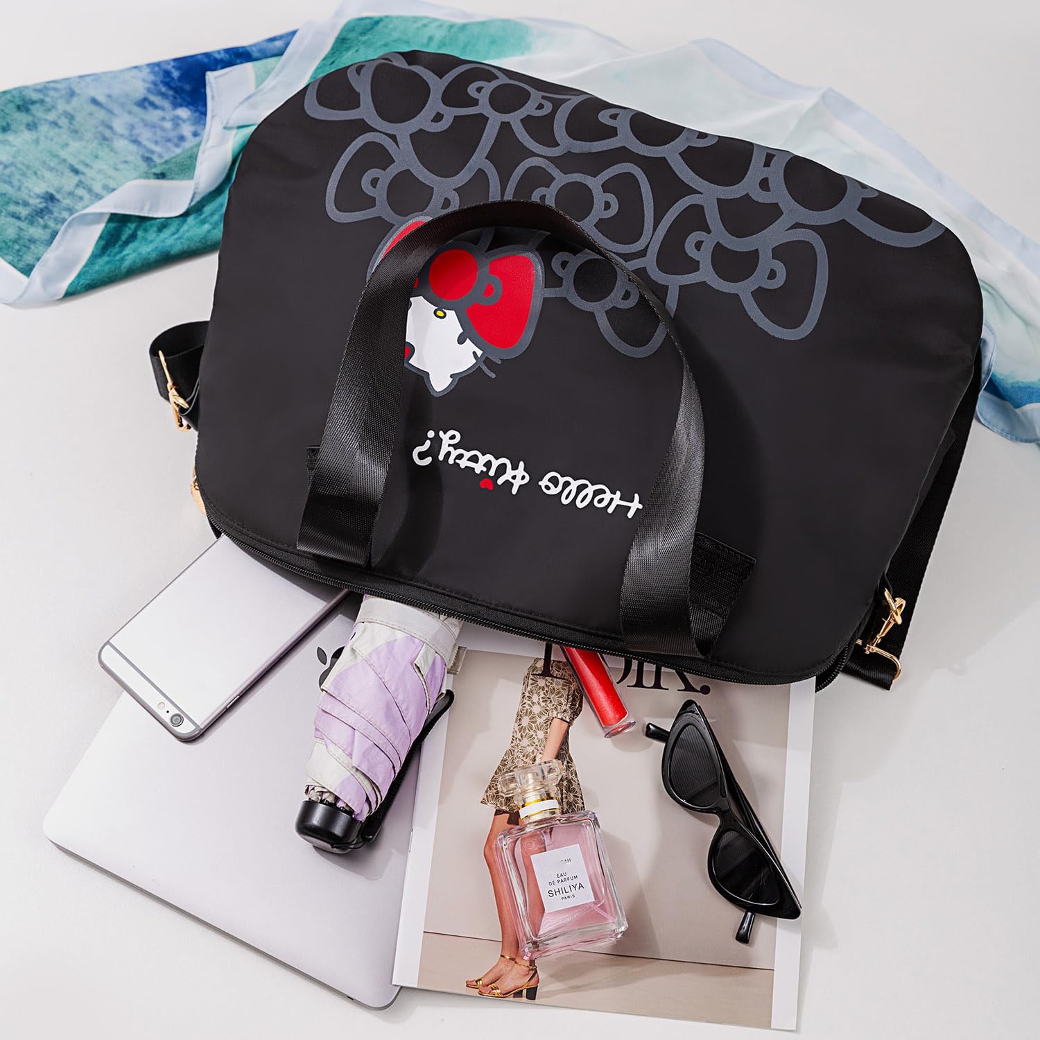 Lightweight Travel Tote Bags with Zipper - Women's Weekender Overnight Carry On Duffel Bag with Trolley Sleeve for Gym, Work & Weekend Getaways | Perfect for Business Trips, Yoga Class & Airplane Travel