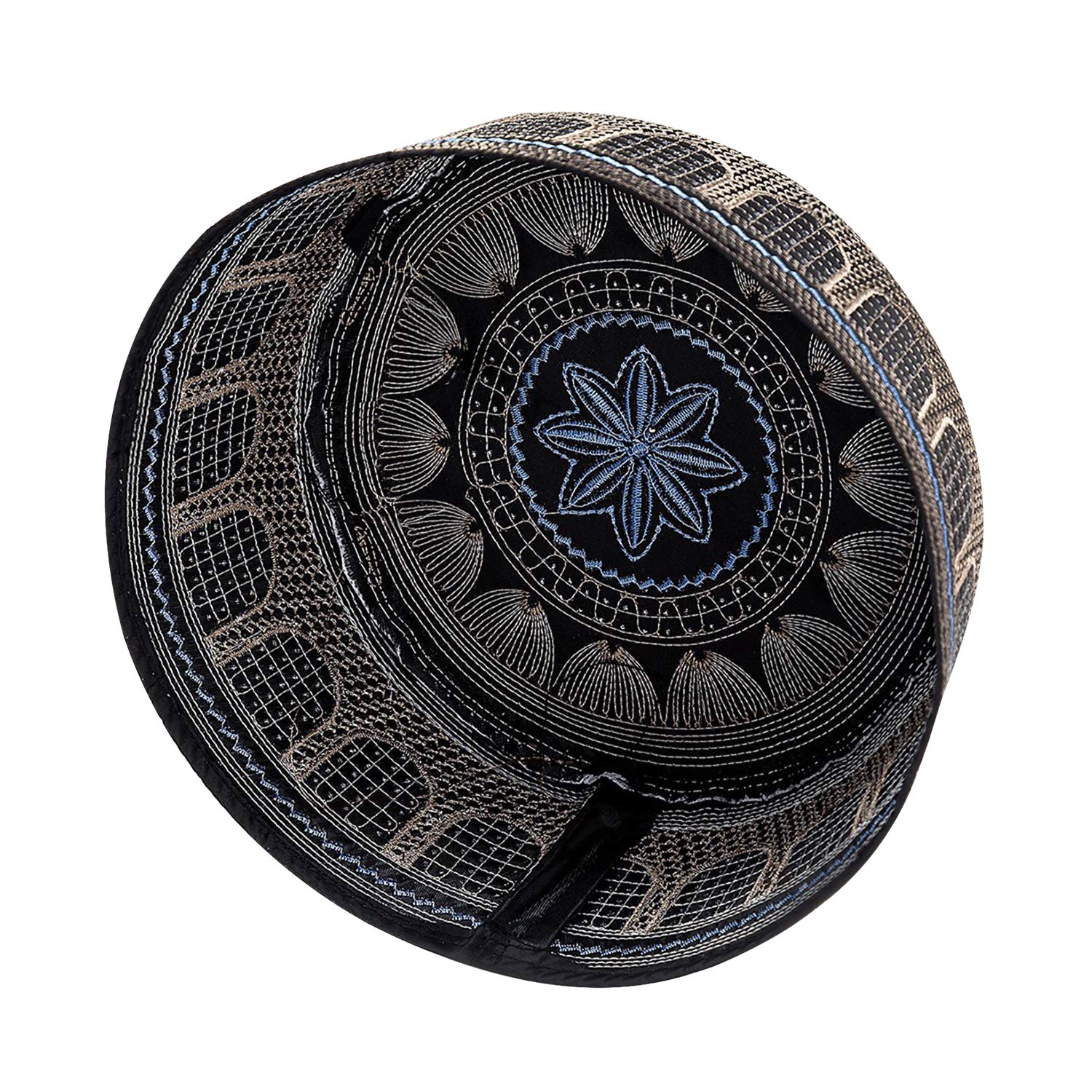 Men's Muslim Prayer Kufi Hat - Embroidered Islamic Skull Cap for Prayer & Daily Wear - Perfect for Salah, Mosque, Eid & Special Occasions