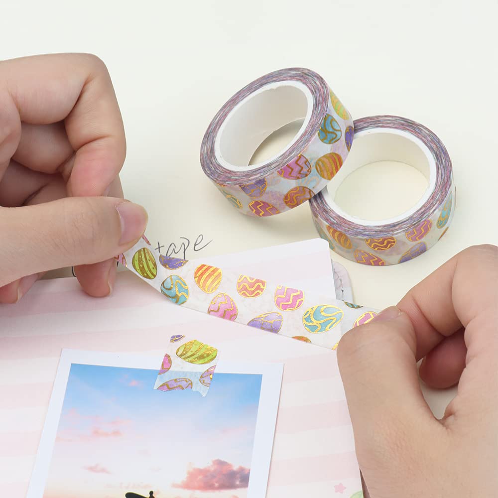 NatSume Basics Foil Washi Tape - Easter Egg Crafting Tape, Metallic Decorative Washi Tape for Tumblers, Journals, Scrapbooks & Planners (32 ft) - Perfect for DIY Projects, Gift Wrapping & Home Decor