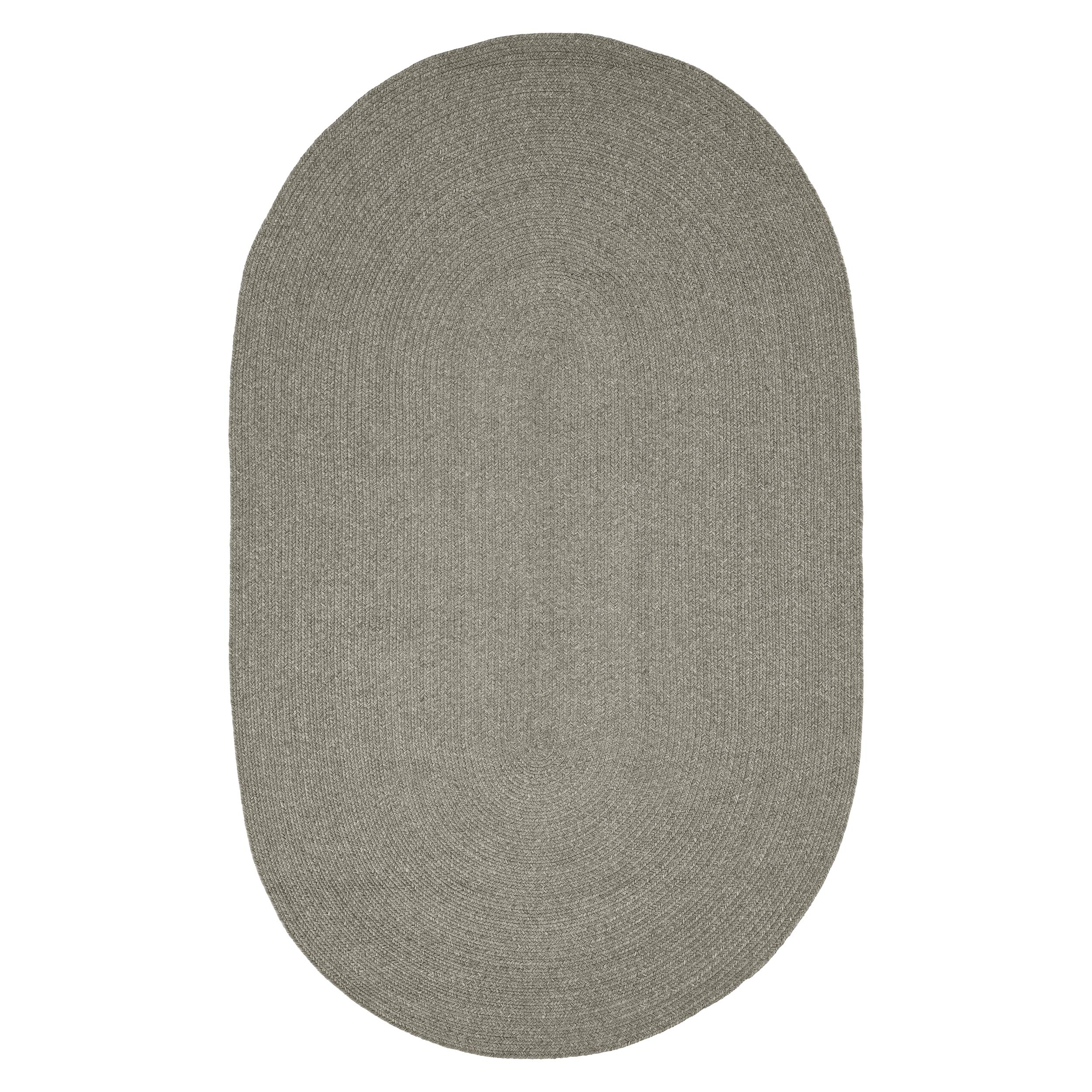 Bohemian Style Indoor Outdoor Oval Area Rug - 5' x 8' Braided Jute Rug for Patio, Living Room, Office - Non-Slip Floor Mat for Hardwood, Tile & Carpet - Slate Gray Home Decor for Backyard, Porch & Dorm