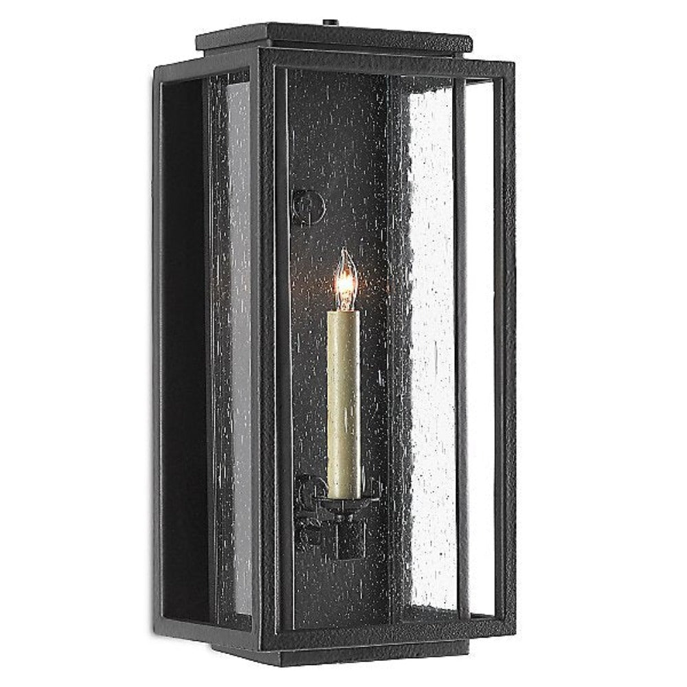 Edith Outdoor Wall Sconce - Waterproof Exterior Light Fixture for Porch, Patio & Garden - Black Metal Wall Mounted Lantern with Clear Glass Shade - Perfect for Outdoor Lighting & Home Decor