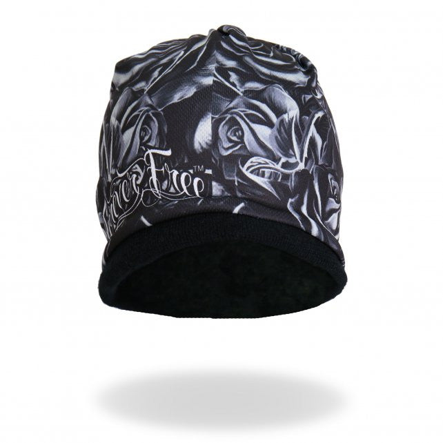 Hot Leathers Sublimated Black Roses Forever Free Beanie - 3D Printed Art Design for Winter Fashion & Outdoor Activities