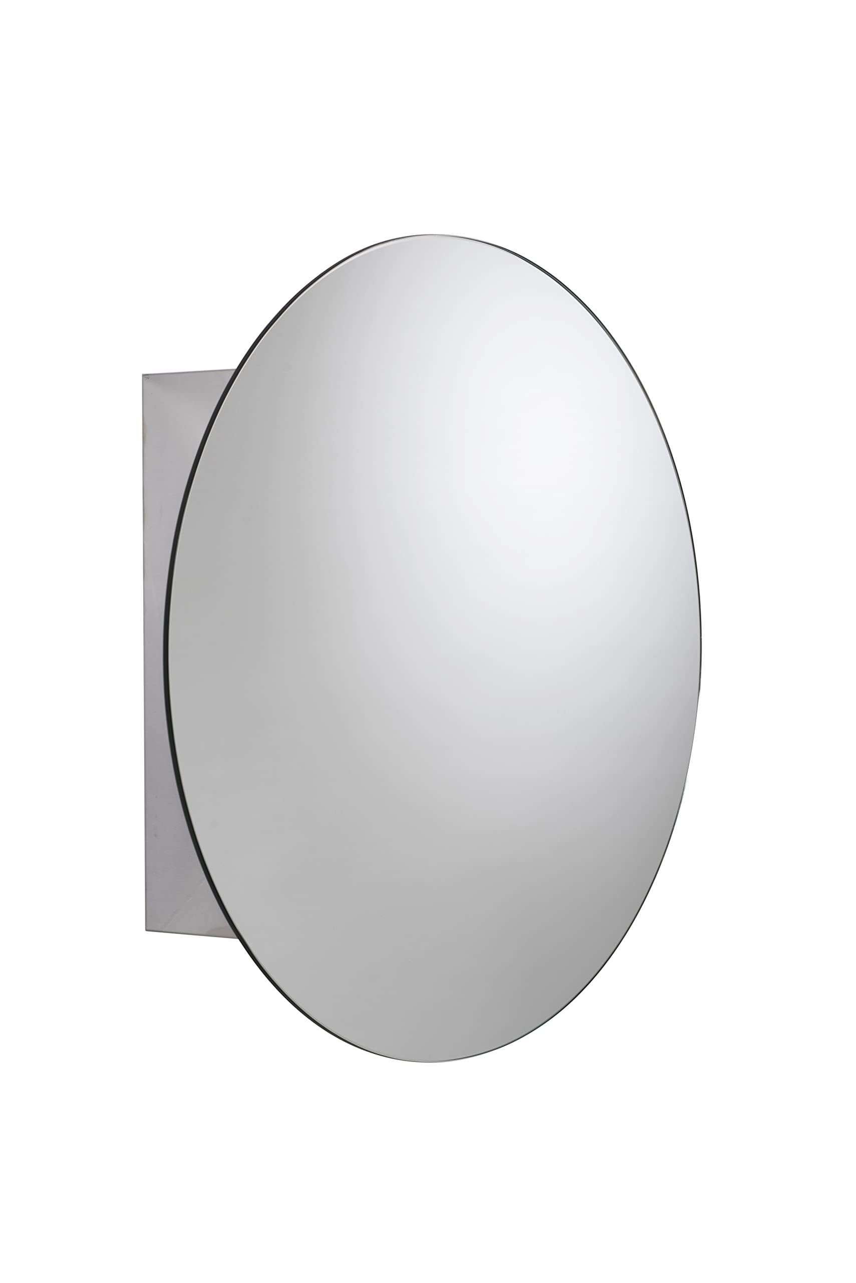 Croydex Severn Stainless Steel Bathroom Mirror Cabinet - Wall Mounted, Space Saving Design for Small Bathrooms - Fully Assembled with Fixed Internal Shelf - 11 x 50 x 50cm - Perfect for Modern Bathrooms, Powder Rooms & Compact Spaces