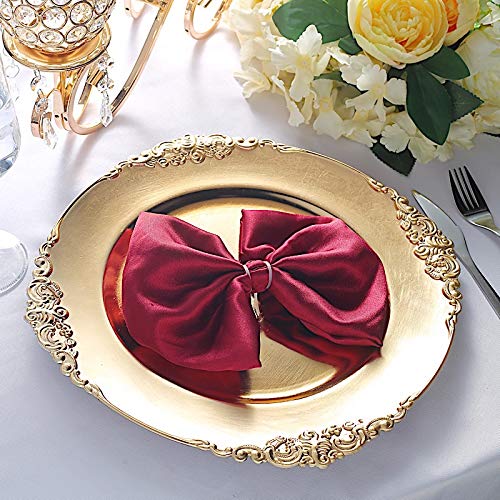24-Pack 13-Inch Gold Round Charger Plates with Embossed Rim - Elegant Dinnerware for Wedding, Reception & Party Decorations - Perfect for Formal Dining, Holiday Gatherings & Special Events