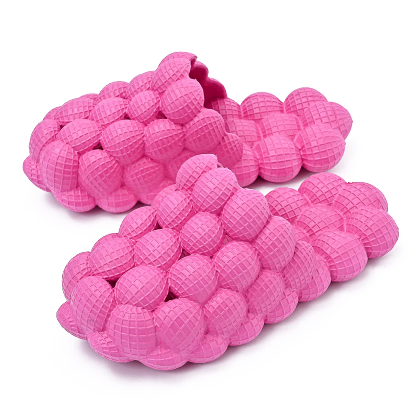 Women's Ultra Cushioned Bubble Massage Slippers - Funny Lychee Design Cloud Slides with Anti-Slip Sole for Spa, Indoor & Outdoor Use - Perfect for Relaxation, Home, Beach and Lounging
