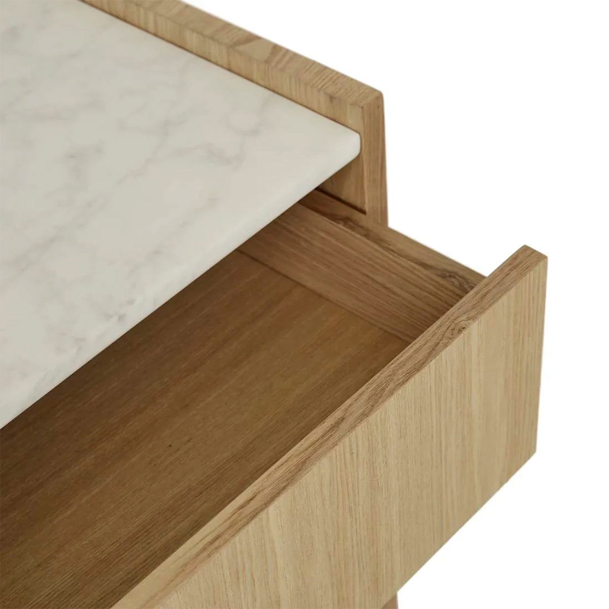 Globe West Elsie Bedside Table - Modern Nightstand with Storage Drawer for Bedroom, Living Room & Office - Stylish Wooden End Table with Shelf