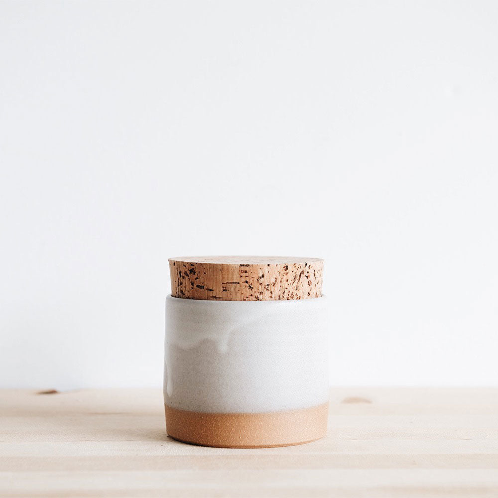 Ceramic Storage Jar with Cork Lid - Airtight Kitchen Organizer for Spices, Coffee, Tea & Dry Goods | Perfect for Pantry, Countertop & Home Decor