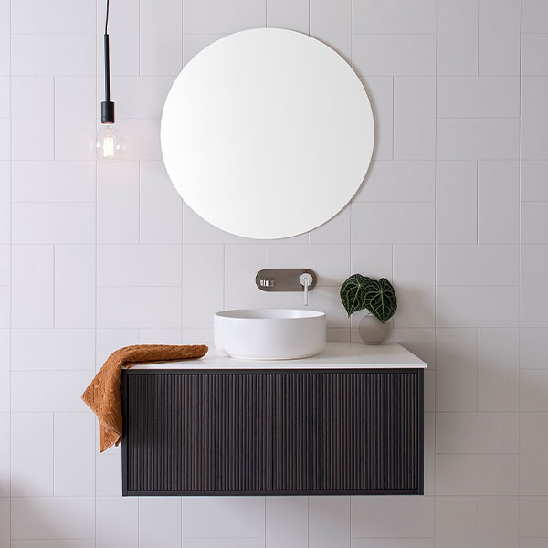 ADP Clifton Vanity - Modern Bathroom Vanity Set with Sink & Mirror, White Gloss Finish - Perfect for Small Bathrooms, Powder Rooms & Guest Baths