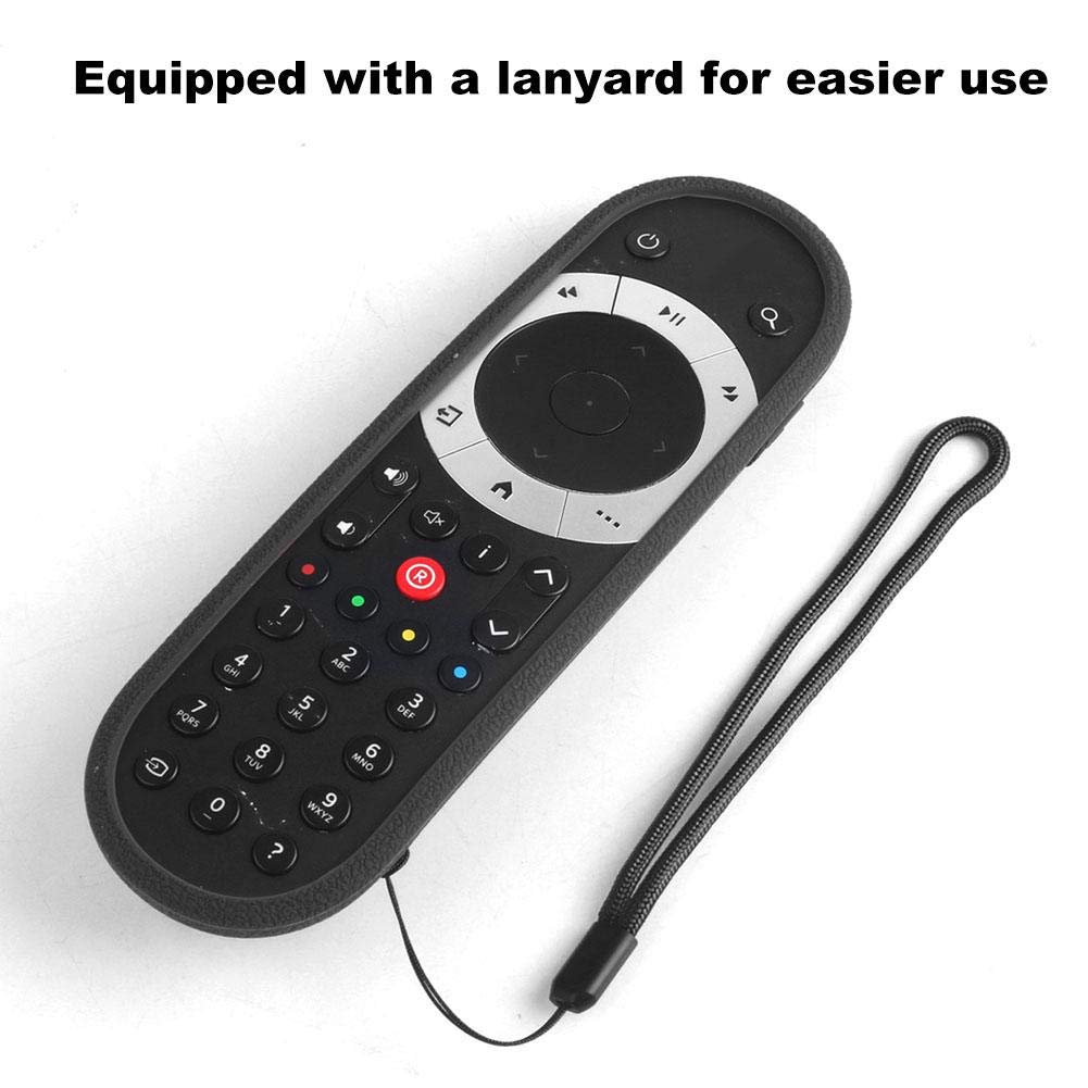 Silicone Anti-Slip Remote Control Cover for Q TV - Protective Case with Lanyard (Black) | Perfect for Living Room, Bedroom & Travel Use