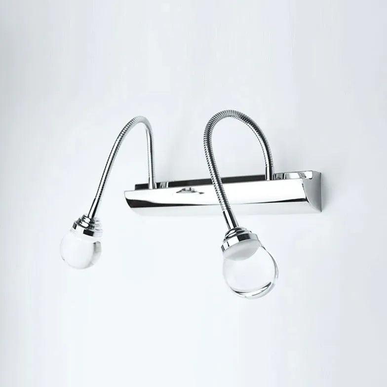Silver Spring Pipe Bathroom Wall Lights - Modern Vanity Sconce Lighting for Bathroom Mirror, Bedroom & Makeup Area - Waterproof IP44, Dimmable LED