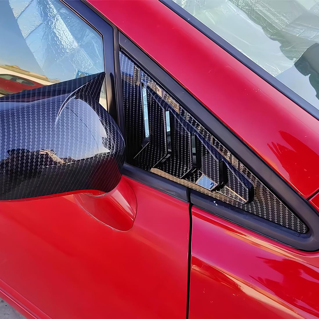 2Pcs ABS Carbon Fiber Side Window Louvers Air Vent Scoop Shades for 2006-2011 Honda Civic - Sporty Interior Accessories to Reduce Glare & Enhance Style (Fits Sedan/Coupe Models)