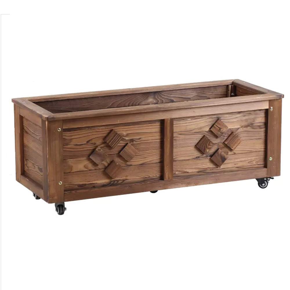 Large Rectangular Deep Trough Planter Box - Wooden Garden & Vegetable Flower Pot for Windows, Patio, Balcony | Durable Outdoor Plant Container for Herbs, Flowers & Veggies | Perfect for Home Gardening, Urban Farming & Decorative Landscaping