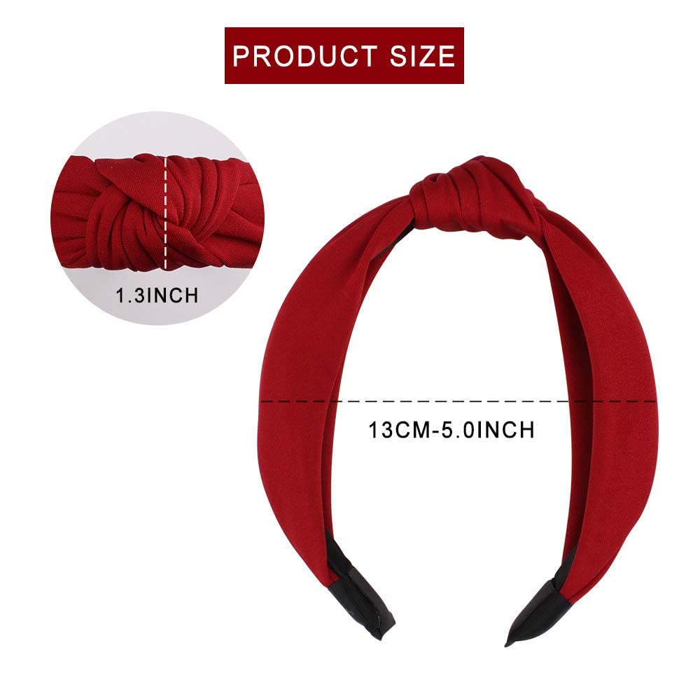 6 Pack Knotted Headbands for Women - Soft Stretchy Turban Headbands, Top Knot Hair Hoops, Fashion Hair Accessories for Women & Girls | Perfect for Yoga, Workouts, and Everyday Styling